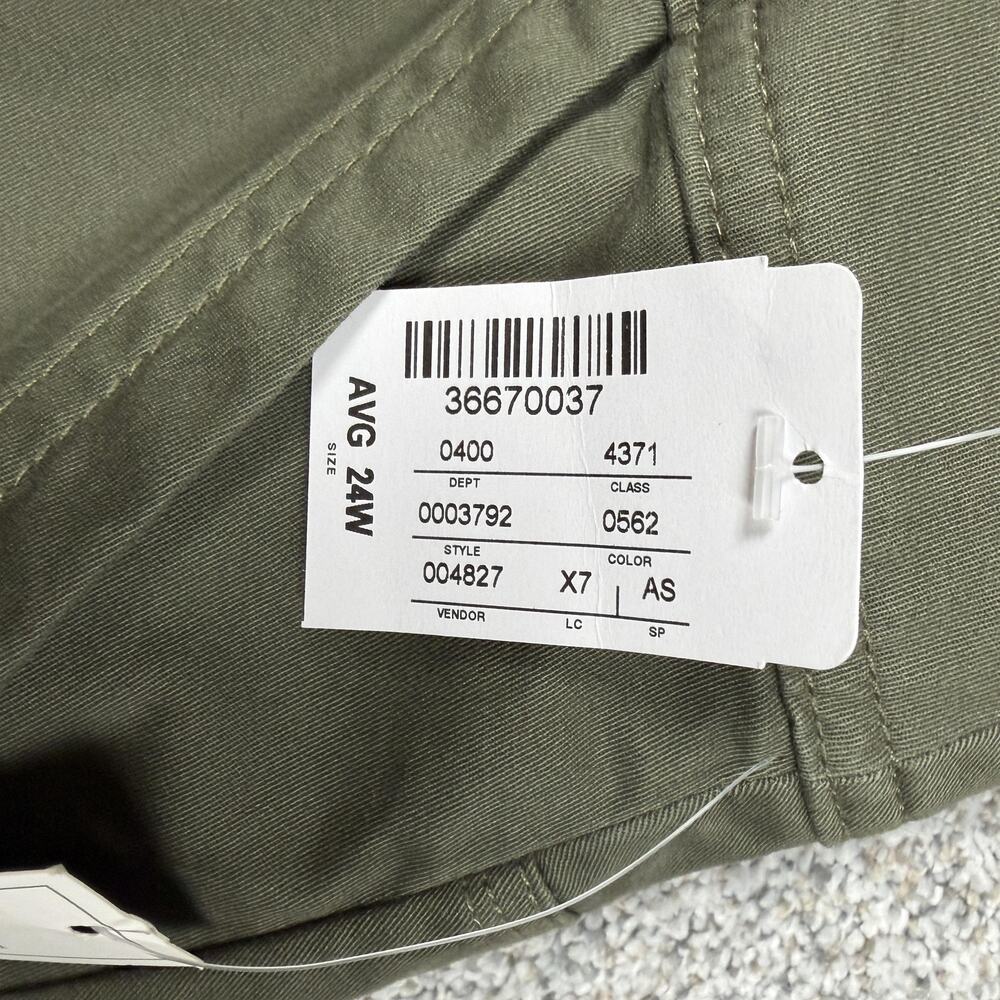 CJ Banks Skirt Women 24W Plus Green Lagenlook Gorpcore Y2K Utility Safari Twill - Picture 2 of 16